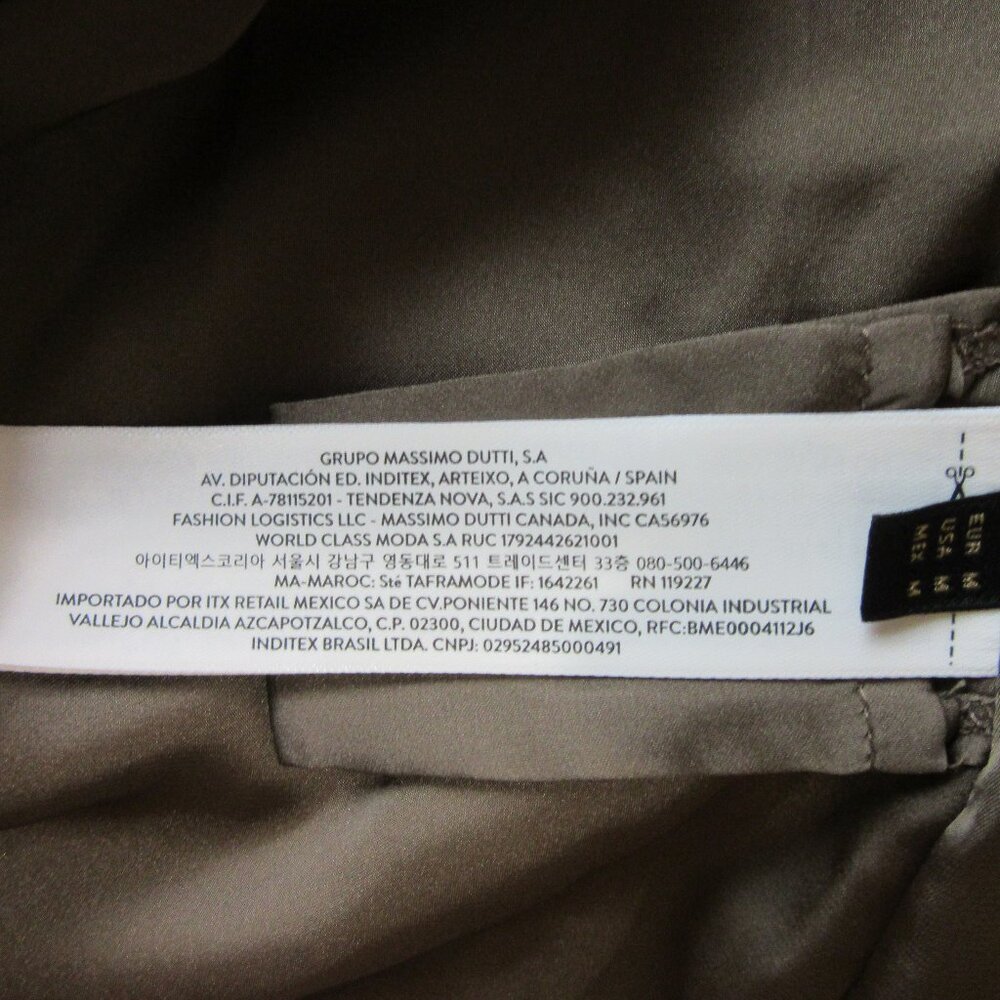 MASSIMO DUTTI Shimmering Brown Collared M Long Sleeve Lined Button Jacket NWT - Picture 4 of 6